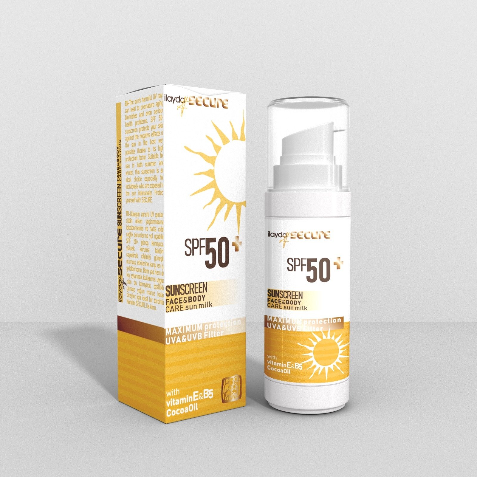 Secure Güneş Koruyucu 50 Spf Güneş Sütü 50 ml