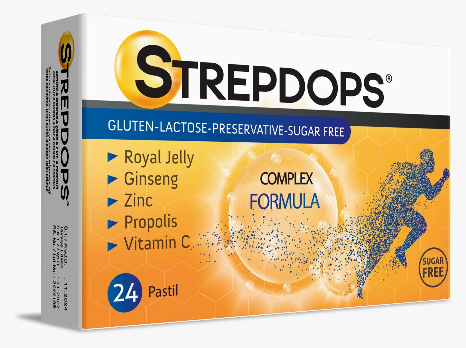 Strep-Dops Strepdops Arısütü, Ginseng, Zinc, Propolis, C Vitamini Şekersiz 24 Pastil