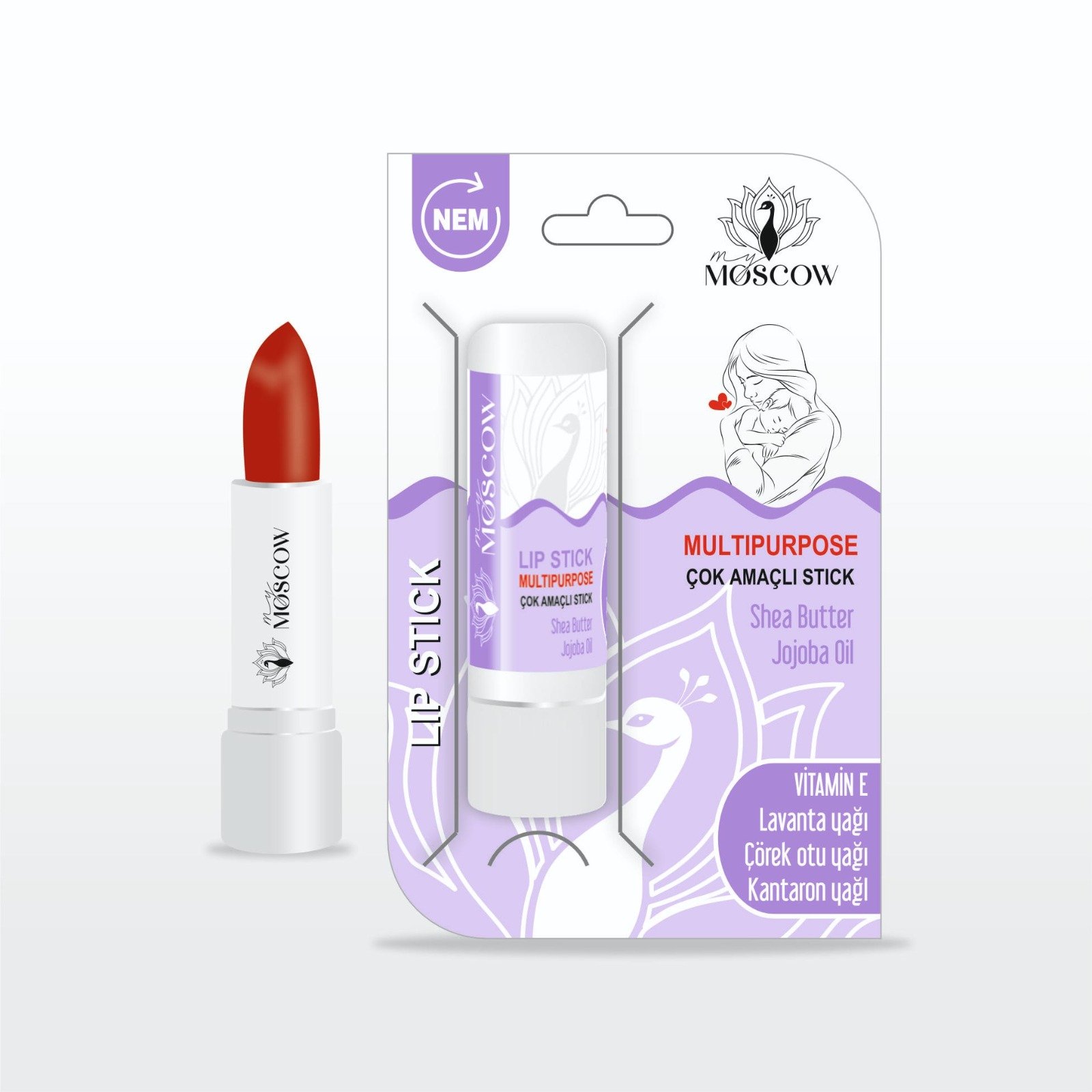 MOSCOW LIP STICK DOGAL ICERIK RENKSIZ