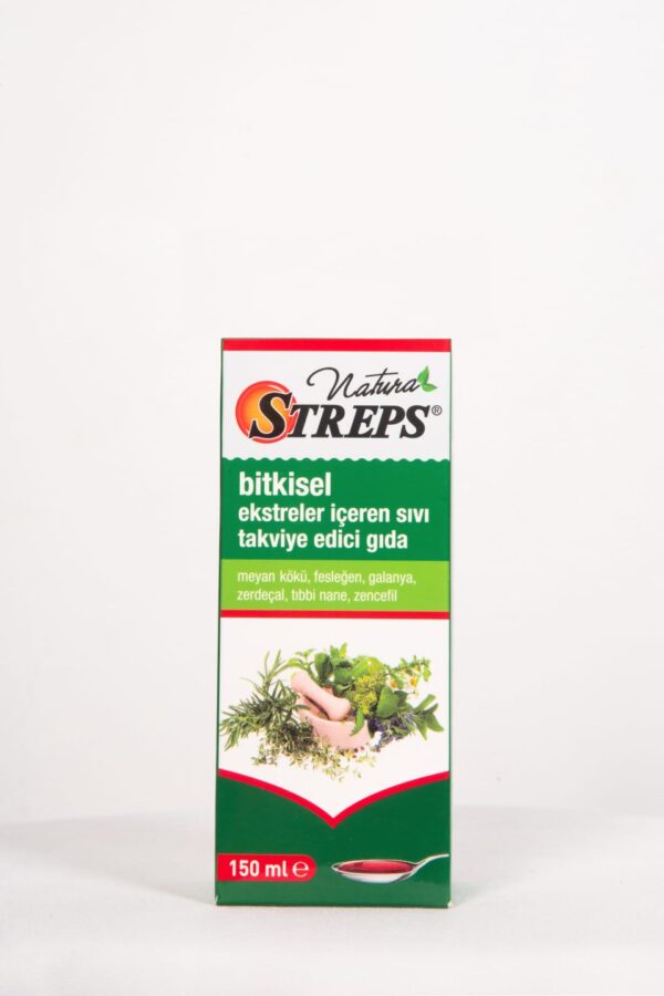 STREPS NATURA BİTKİSEL  EKSTRELER İÇEREN ŞURUP 150ML