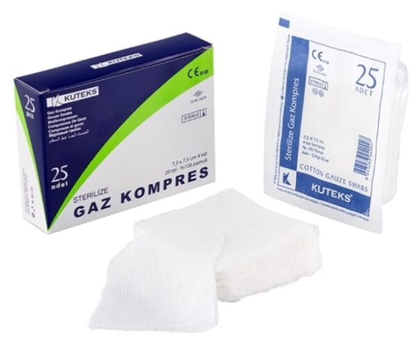 KUTEKS STERİL GAZ KOMPRES 7.5*7.5 cm 25'Lİ PAKET